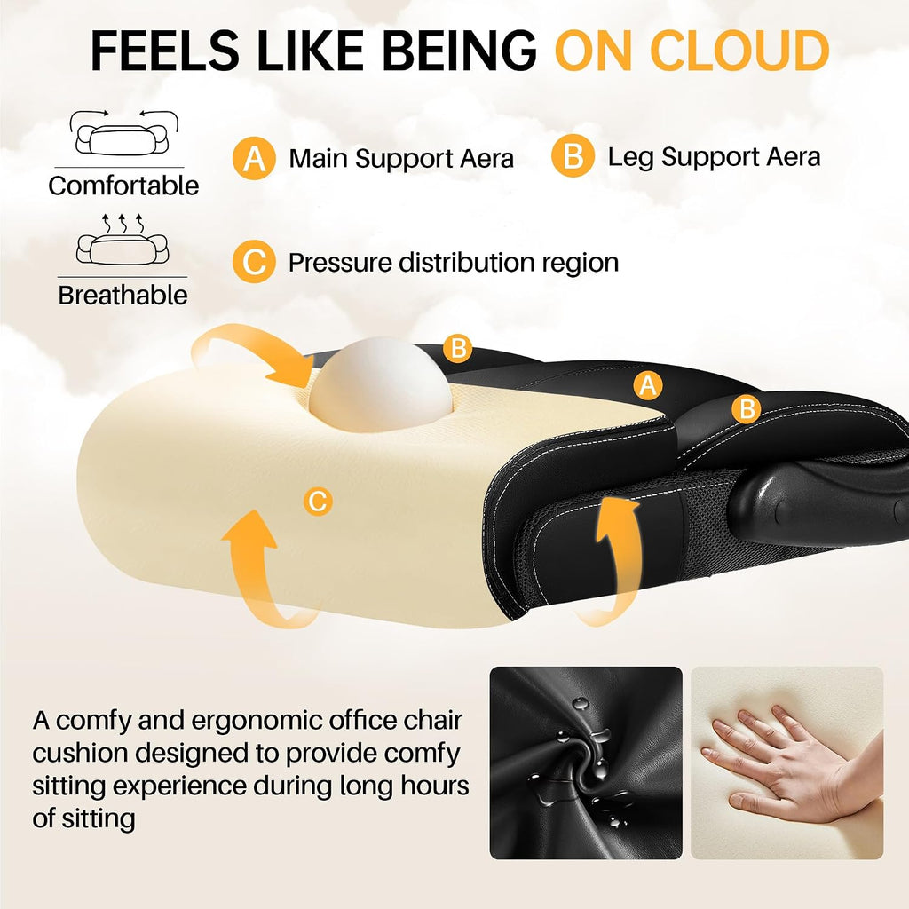 HeroSet Office Chair, Executive Big and Tall Leather Desk Chairs with Footrest, Ergonomic Breathable Computer Chair with Adjustable High Back, Lumbar Support Swivel PC Chairs