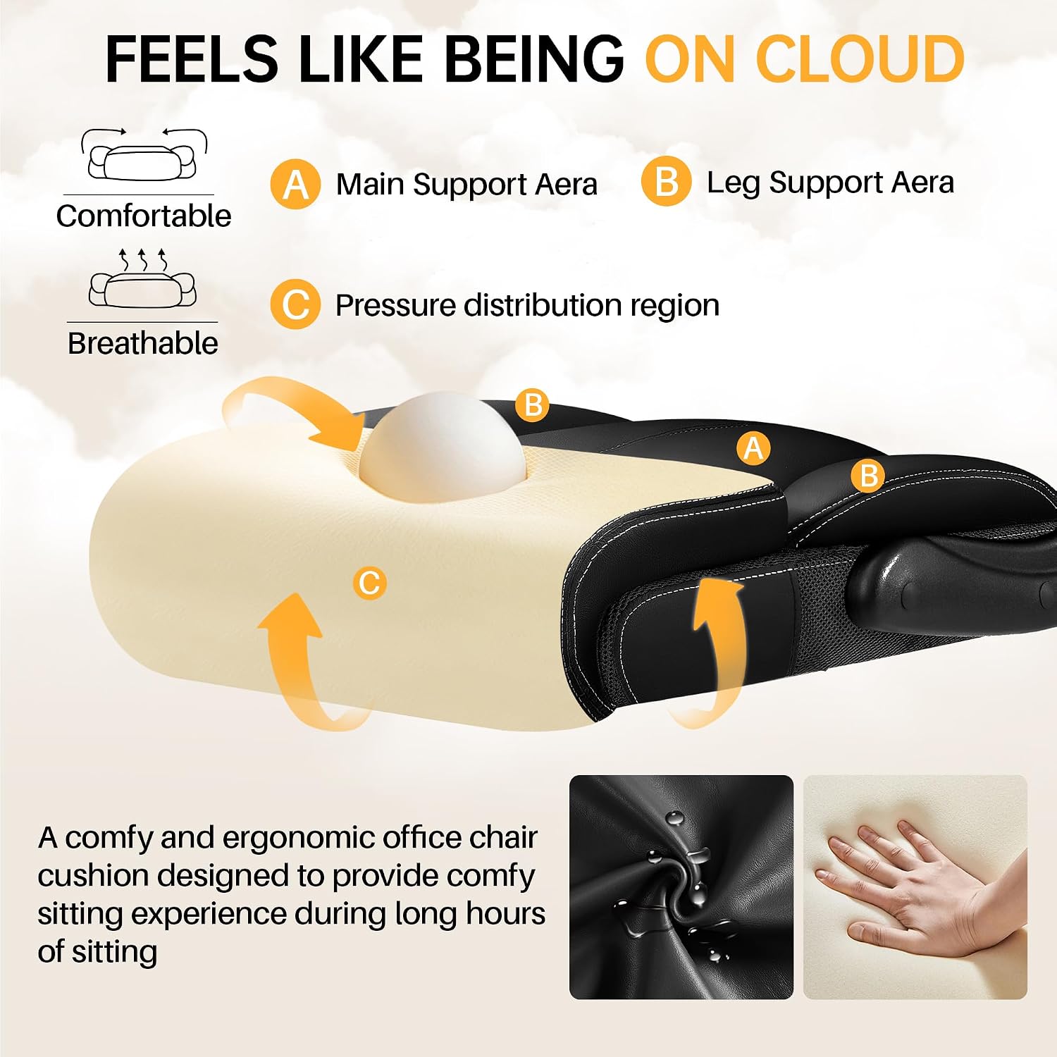 HeroSet Office Chair, Executive Big and Tall Leather Desk Chairs with Footrest, Ergonomic Breathable Computer Chair with Adjustable High Back, Lumbar Support Swivel PC Chairs