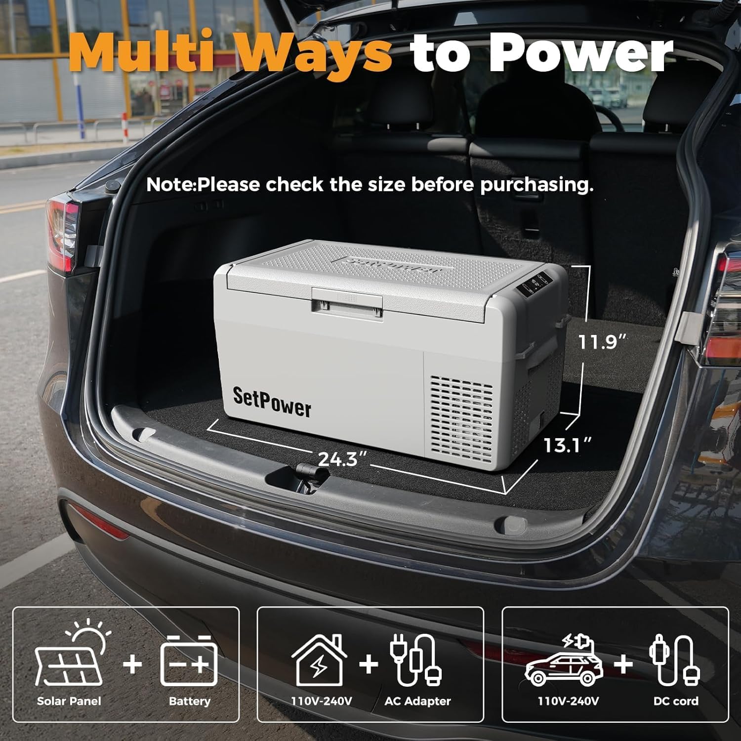 Setpower RF20 12 Volt Car Refrigerator With APP Control & Cover,21QT Dual Zone 12V Fridge Freezer,Portable Electric Coolers for Car,Camping,Vehicles,RV,SUV,Travel