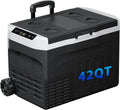 12 Volt Refrigerator, 43QT(40L) Compressor Electric Cooler, Car Fridge -4℉~68℉, Portable Refrigerator 12V/24V DC 110-240V AC, Compact Freezer for Vehicle RV Camping Truck Boat Travel, Black