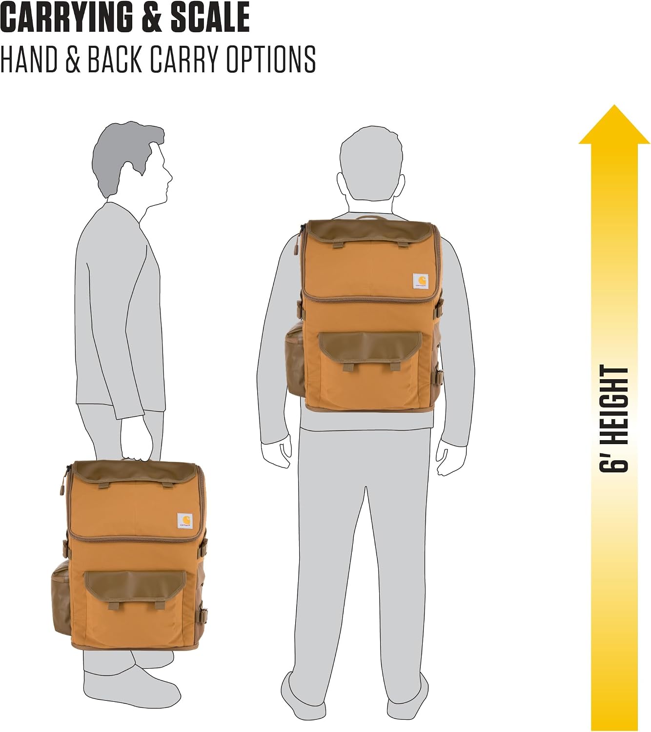 Carhartt 35L Nylon Workday Backpack, Durable Water-Resistant Pack with 15' Laptop Sleeve and Adjustable Shoulder Straps, Black