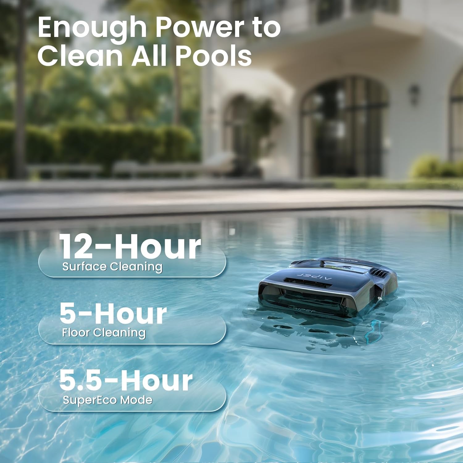 Aiper Scuba X1 Pro Max All-in-One Pool Cleaning Robot & Skimmer with Caddy, 8,500 GPH Suction Pool Vacuum, Ultra-fine Filtration, Smart Surface Parking, for All Inground Pools, Grey