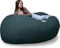 Big Joe Fuf 7Ft Giant Foam Bean Bag Chair, Oversized Couch with Removable Cover for Kids, Teens, Adults, Deep Sea Velveteen, Durable Woven Polyester, 7 Foot