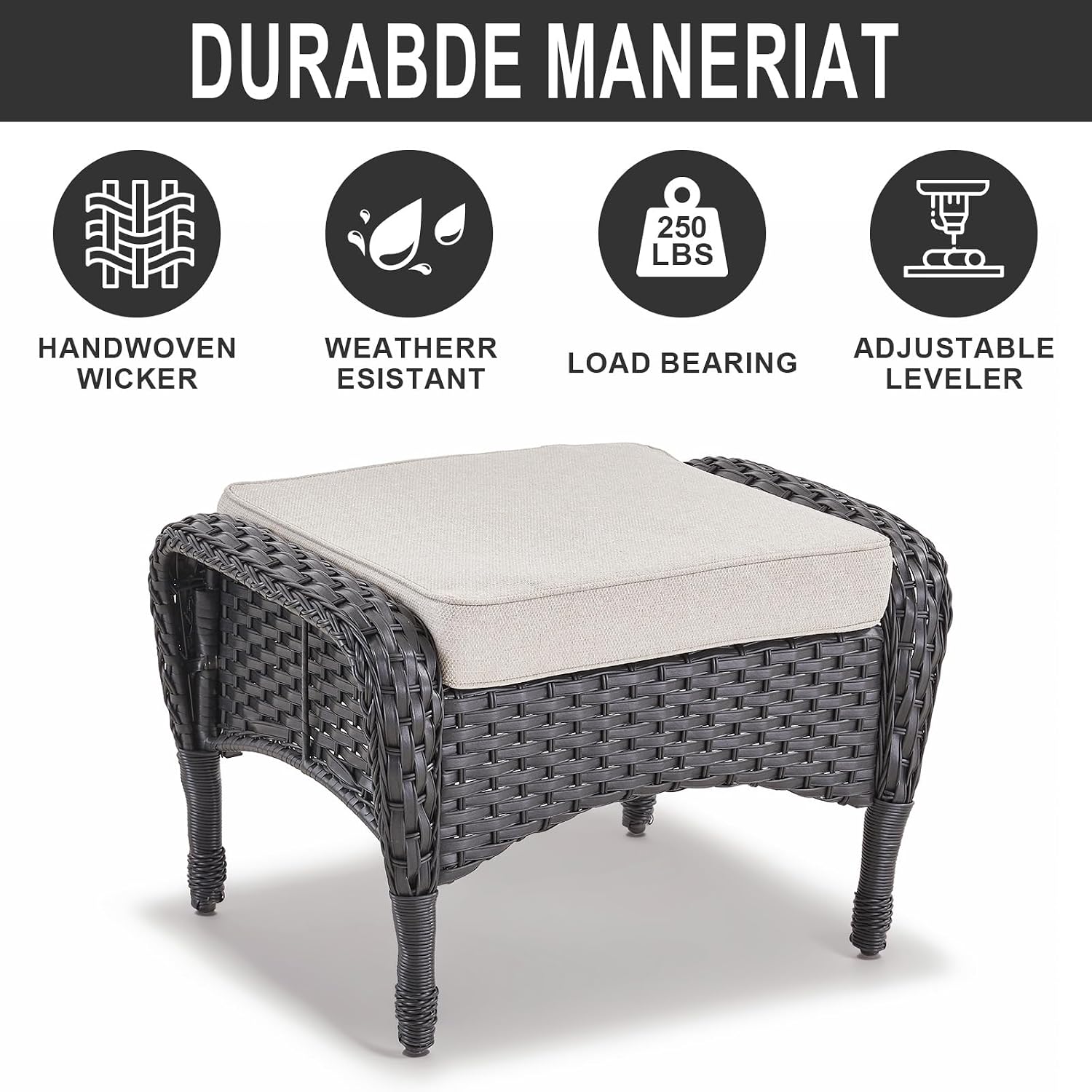 Belord 6 Pieces Wicker Patio Conversation Sets with Outdoor Swivel Rocker Chairs and Loveseat Glider Chair, All-Weather Rattan Furniture Set for Deck Patio Sunroom Backyard Black