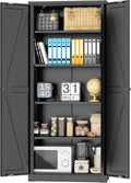 INTERGRAET 63' H Pantry Cabinet, Metal Kitchen Pantry Cabinets with 2 Doors and 4 Shelves, Farmhouse Food Storage Cabinets, Large Pantry Cabinets for Home,Kitchen,Living Room/Dining