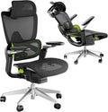 Ergonomic Office Chair, Mesh Home Office Desk Chair with Adaptive Lumbar Support, Gaming Chair with Headrest, 5D Armrest,90-130°Tilt, BIFMA Certified, Model Zen (Green)