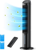 DREO Tower Fan, 40' Fans that Blow Cold Air, 80° Oscillating, Removable Water Tank, Remote Control, 4 Speeds, 7H Timer, Bedroom, Black