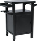 Kozyard BBQ Grill Storage Cart/Bin, Grill Carts Outdoor Storage Cabinet with Wheels, Prep BBQ Table for Patio Island Home Party Bar (Grey)