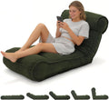 67'' Floor Chair with Back Support Meditation Chair Couch Recliner w Adjustable Backrest Lazy Floor Lounger Gaming Chair for Adults Sofa Bed Sleeper Chair Chaise Lounge Chair Indoor, Green