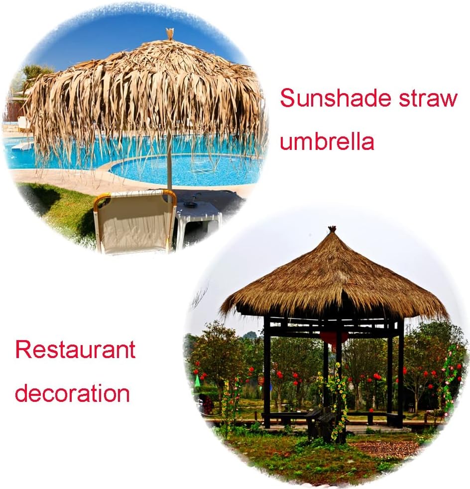 Man-Made Thatch roll Simulated thatched roof Tile Artificial Straw Plastic Fake thatched Easy to Cut roof Decoration, Pavilion, Villa, Garden, bar Thatch Roll (Color : Yellow2, Size : 0.5x8m)