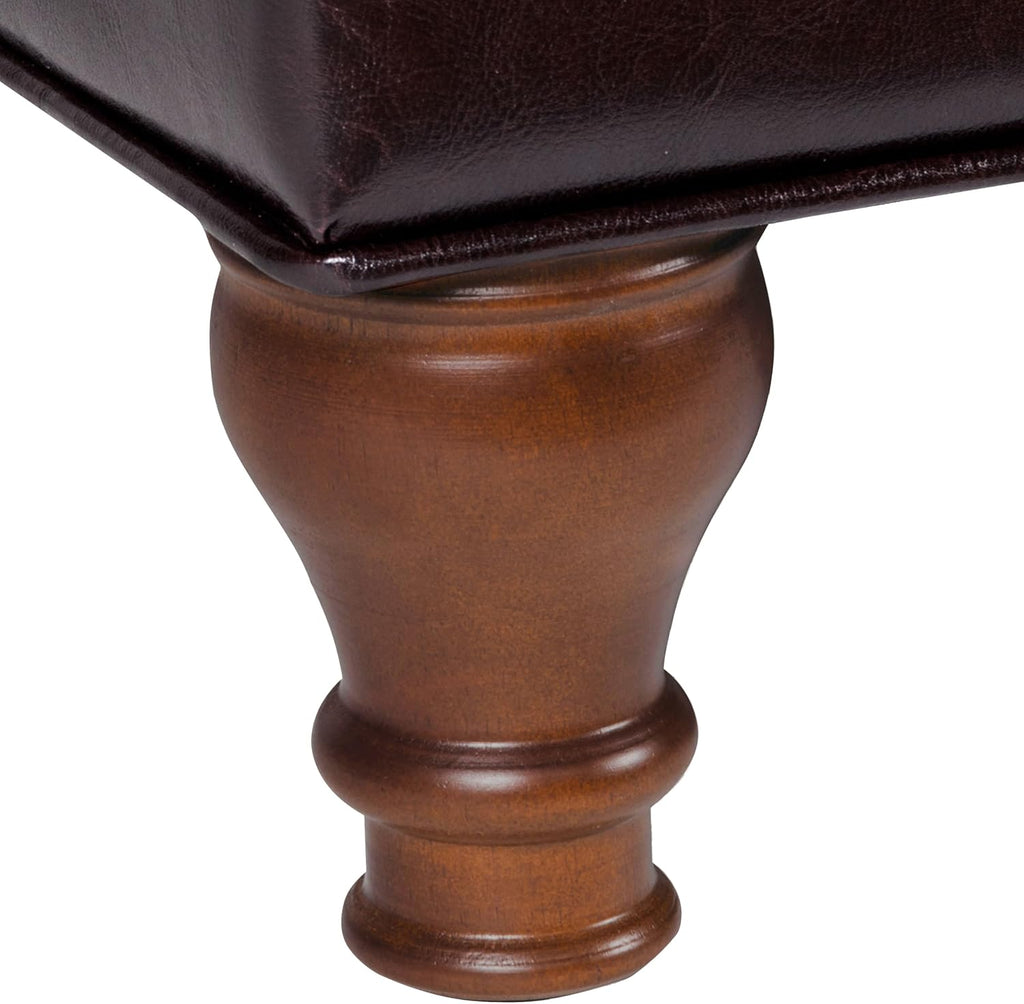 HomePop Deluxe Tufted Storage Bench with Hinged Lid, Espresso