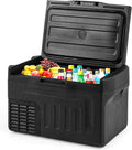 COSTWAY Portable Car Refrigerator, Car Fridge with Adjustable Range -4℉~68℉, 12/24V DC 100-240V AC Electric Cooler Freezer with Divider for Camping, RV, Travel, Fishing, Home, Black (23-quart)