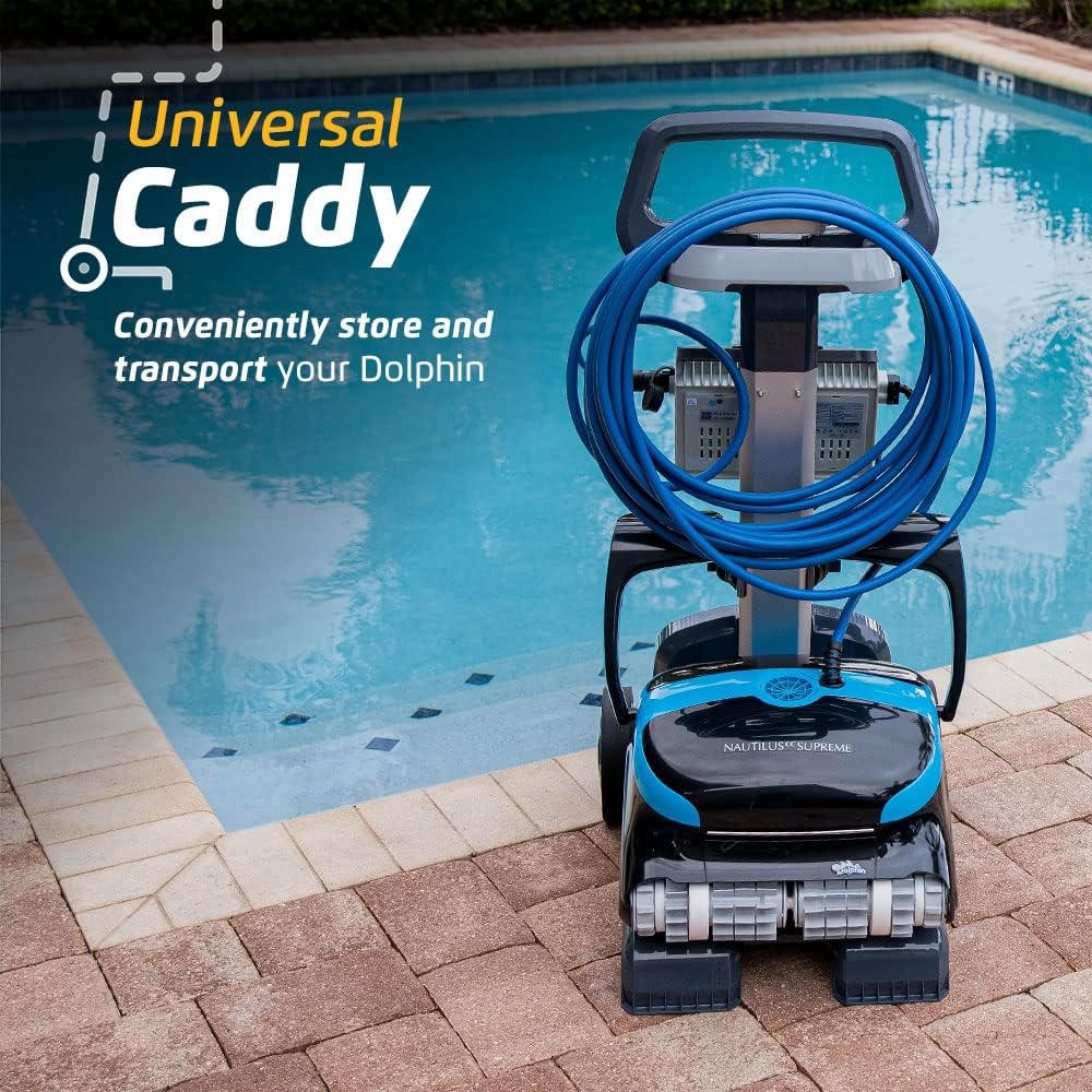 Dolphin Nautilus CC Supreme Wi-Fi Automatic Robotic Pool Vacuum Cleaner Includes Caddy and Classic Cover for Storage and Protection, Ideal for In-Ground Pools up to 50 FT