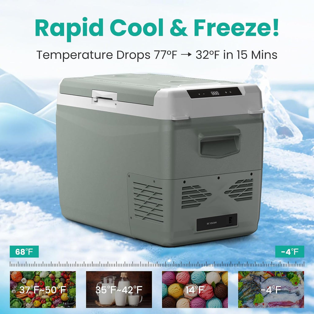 Alpicool GC40 Electric Cooler for Car Refrigerator 12 Volt Car Fridge Freezer 39 Quart Portable Freezer for Truck SUV RV Van Camper,Camping Boat Travel,-4~68°F (12V 240V)