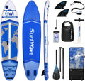 11'/6'×34' Inflatable Stand Up Paddle Board w/Premium SUP Accessories & Backpack, Beginner SUP, Bottom Fin for Paddling, Paddle, Leash, Surf Control, Non-Slip Deck