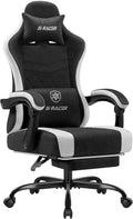Homall Gaming Chair with Massage & Footrest, Ergonomic Computer Office Chair, High-Back Racing Style Reclining Chair with Adjustable Lumbar Support, Breathable Tech Fabric for Adults (Black)