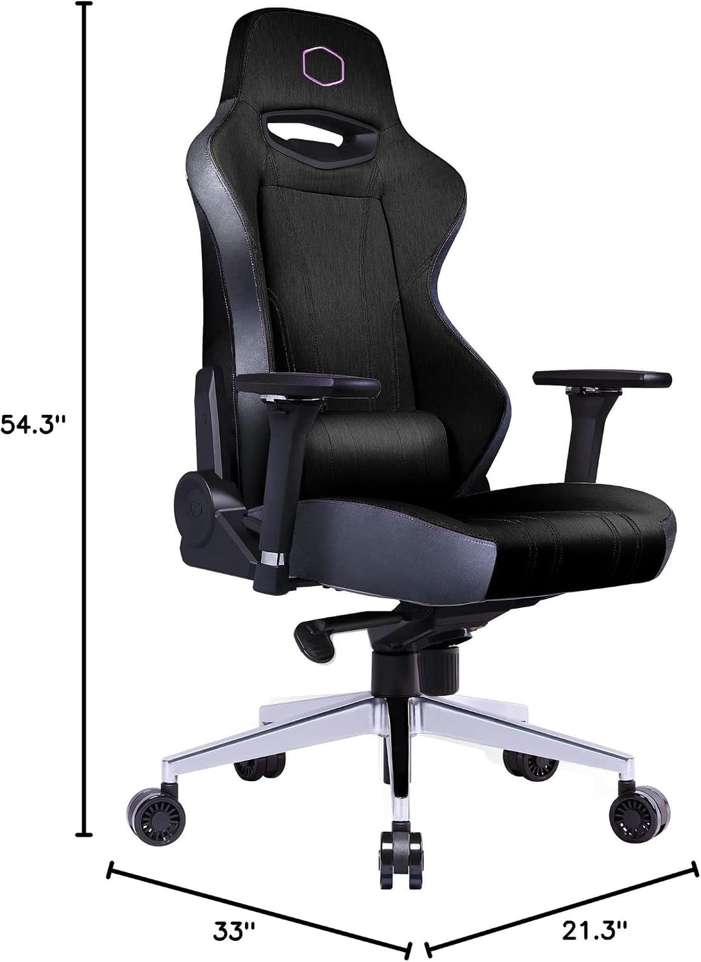 Cooler Master Caliber X1C Ergonomic Gaming Chair Black, Cool-in Fabric, 360° Swivel, 180 Reclining, Lumbar Support, High Density Foam Cushions, 4D Armrests, Adjustable Gas Lift for PC Game | Office