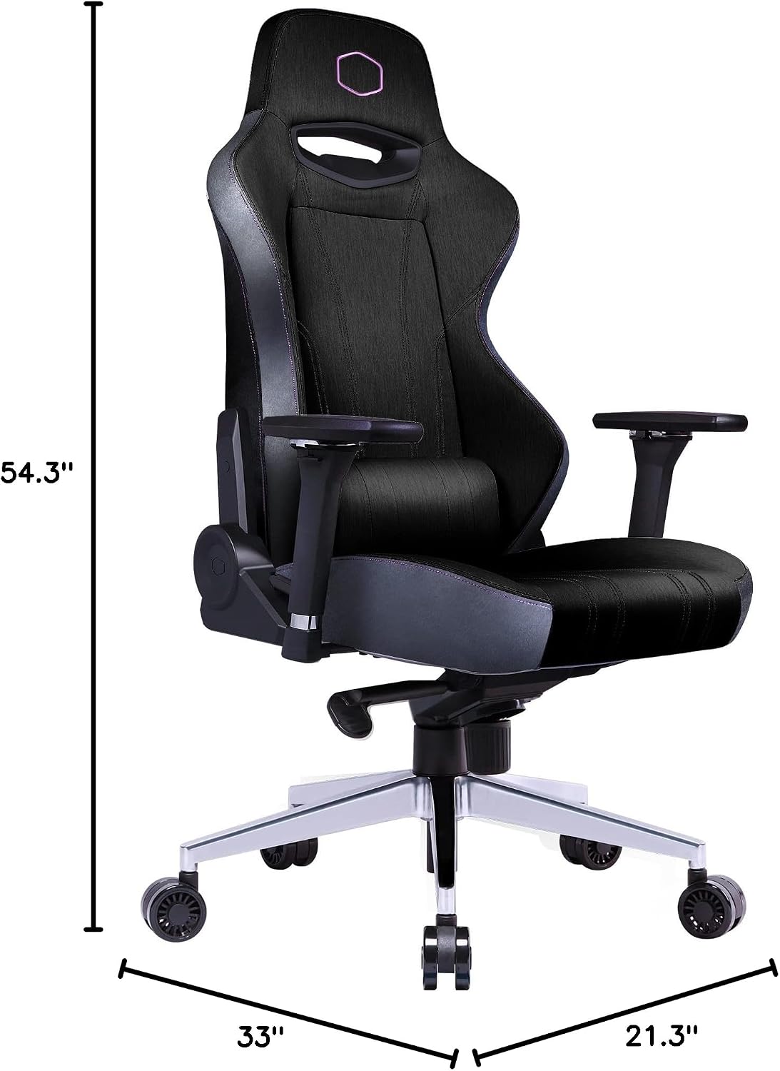 Cooler Master Caliber X1C Ergonomic Gaming Chair Black, Cool-in Fabric, 360° Swivel, 180 Reclining, Lumbar Support, High Density Foam Cushions, 4D Armrests, Adjustable Gas Lift for PC Game | Office