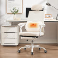 Qulomvs Ergonomic Office Chair with Massage&Heated Lumbar Support, Kneading Massage Office Chair with Foot Rest, Reclining Home Office Desk Chair Adjustable Mesh Computer Desk Chair with Wheels