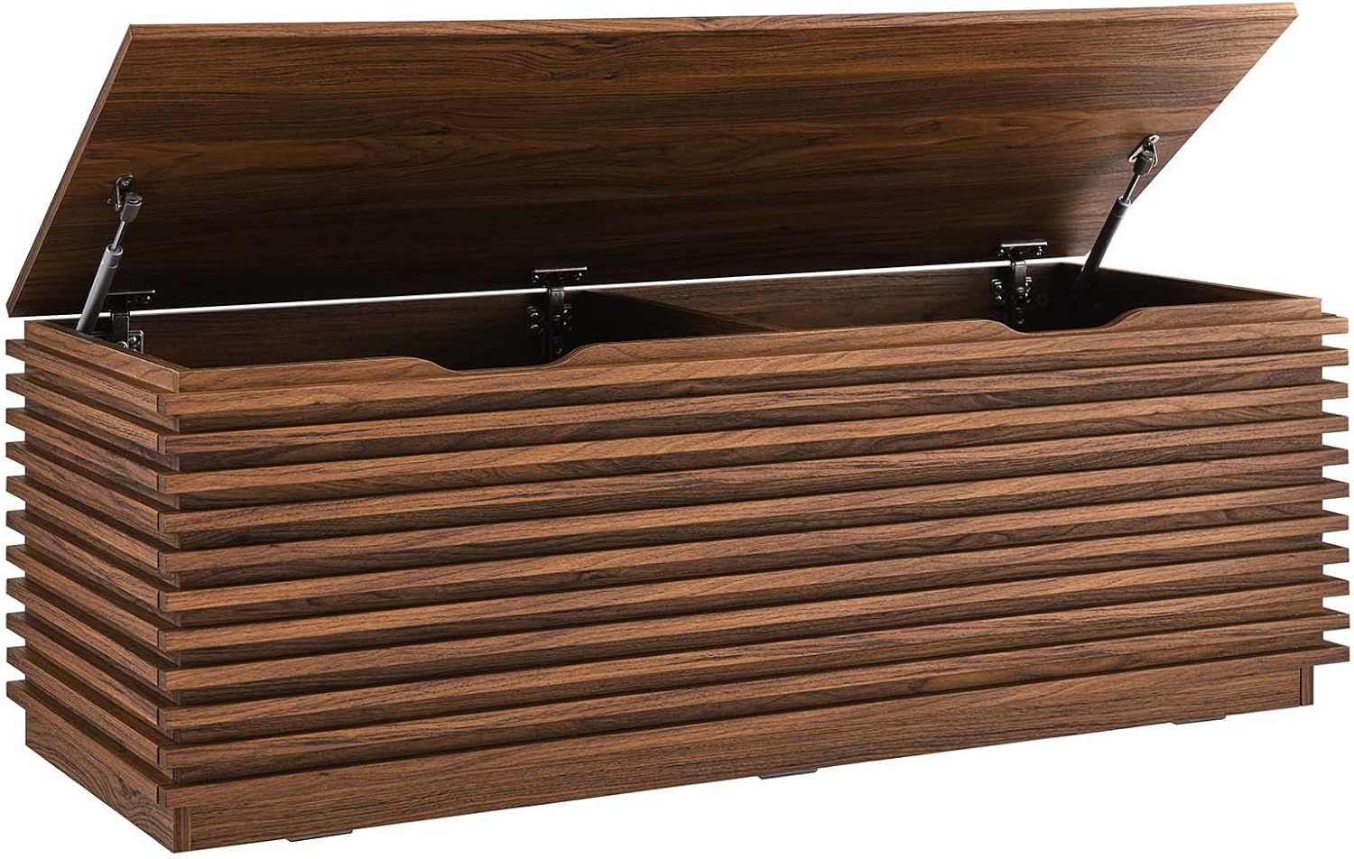 Modway Render 47' Wood Grain Storage Bench in Walnut