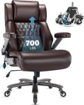 Big and Tall 700lbs Office Chair - Adjustable Lumbar Support 3D Flip Arms Heavy Duty Metal Base&Wheels, High Back Large Executive Computer Desk Chair, Thick Padded Ergonomic Design for Back Pain