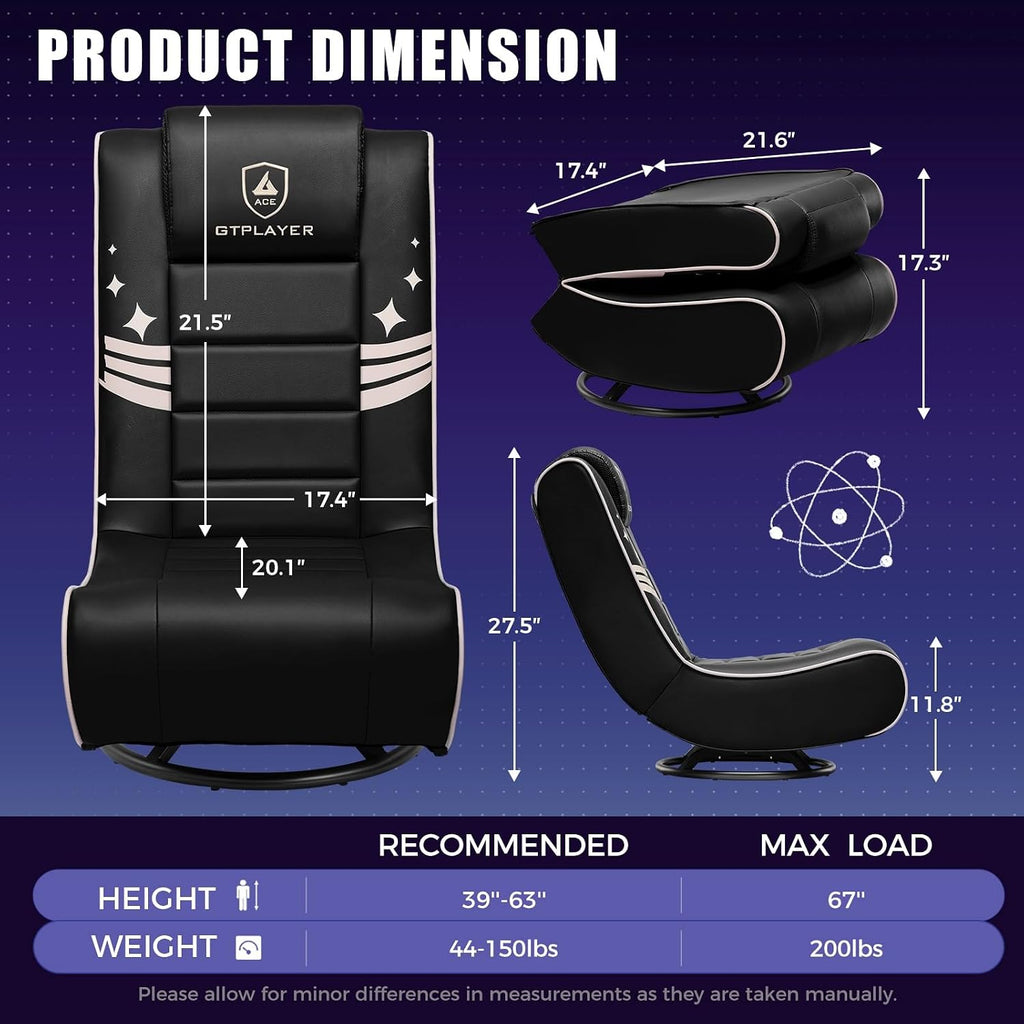 GTPLAYER Floor Gaming Chair Foldable Swivel Floor Chairs for Kids Boys Comfy Video Game Seat with 360° Multipurpose for Gamers, Bedroom or Game Room