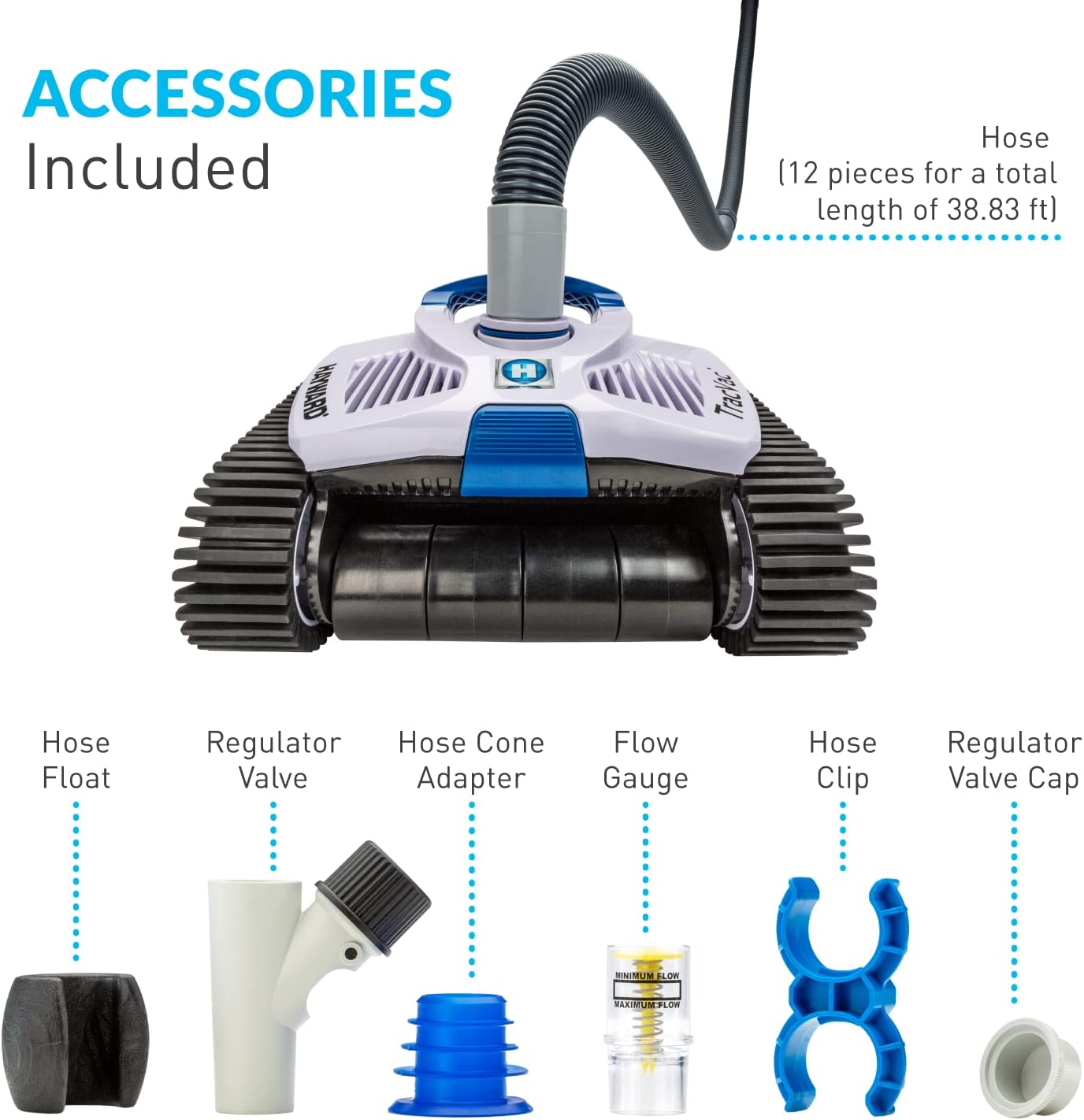 Hayward TracVac Pool Vacuum for Inground Pools Suction Pool Cleaner (Easy Install, No Batteries Needed with 38.83 Ft Hose and Install Kit)