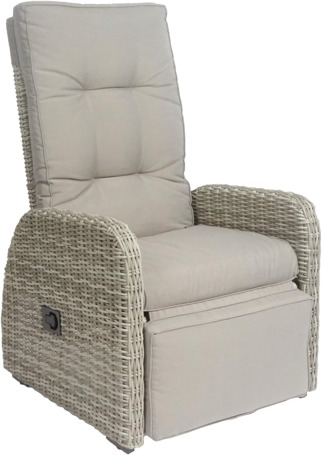 Elle Decor Vallauris Patio Outdoor Furniture Collection, Premium All Weather Wicker, 3 Piece Reclining Set, Gray