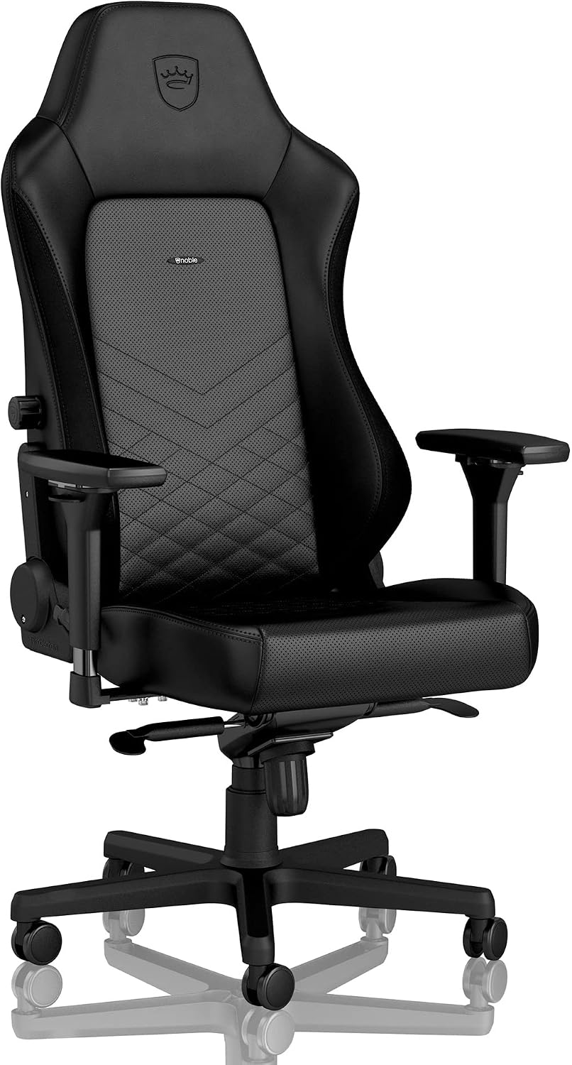noblechairs Hero Gaming Chair/Office Chair with Lumbar Support, PU Faux Leather, Black