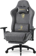 Dowinx Big and Tall Gaming Chair with Suede Fabric Breathable, Game Chairs for Adults with Oversized Thick Seat for 440lbs, Ergonomic Gamer Chair for Streaming & Long Gaming Sessions, Grey
