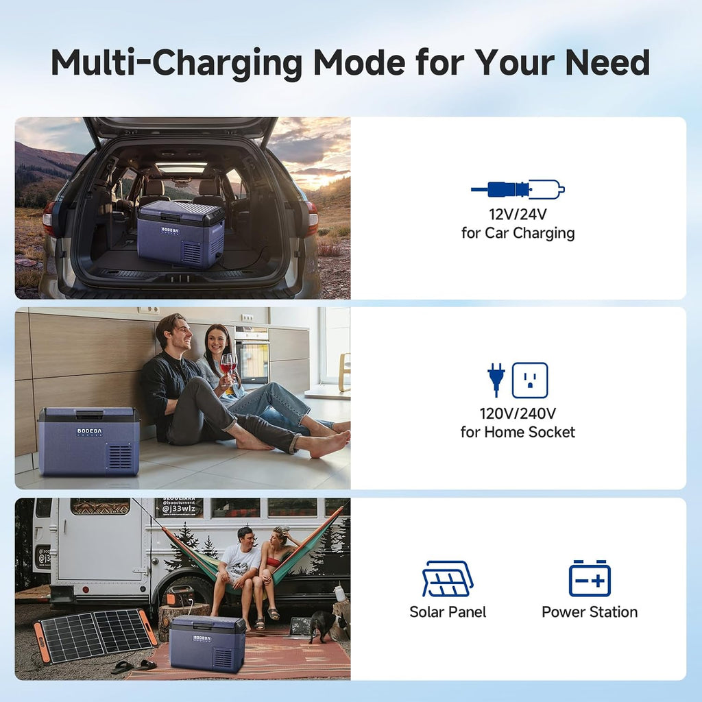 BODEGA 12 volt Car Refrigerator - 26QT Portable Freezer IPX4 Waterproof Car Fridge Electric Cooler Ultra-Quiet for Truck Van Camping Travel 12/24V DC 110~240 Volt AC,-4℉~68℉