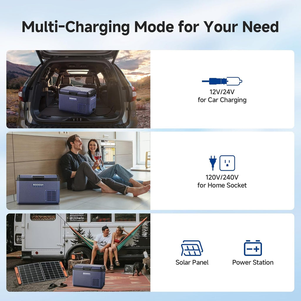 BODEGA12 volt Car Refrigerator -32 QT Portable Freezer IPX4 Waterproof Car Fridge Electric Cooler Ultra-Quiet for Truck Van Camping Travel 12/24V DC 110~240 Volt AC,-4℉~68℉