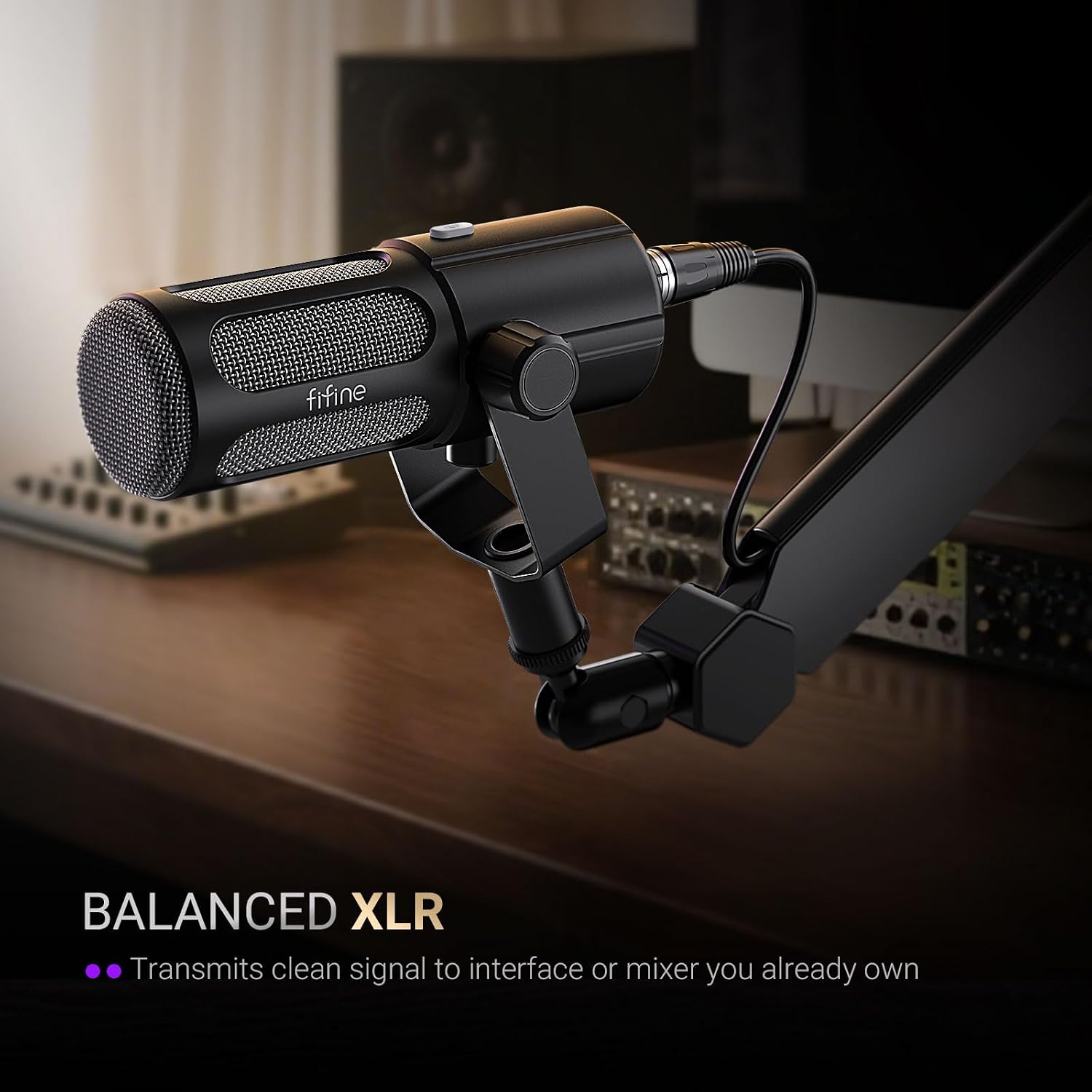 FIFINE Podcast Microphone, USB/XLR Vocal Dynamic Microphone for Streaming, Recording, Broadcast, Content Creator, Studio Microphone for PC with Mute Button, Headphone Monitoring-AmpliTank TANK6