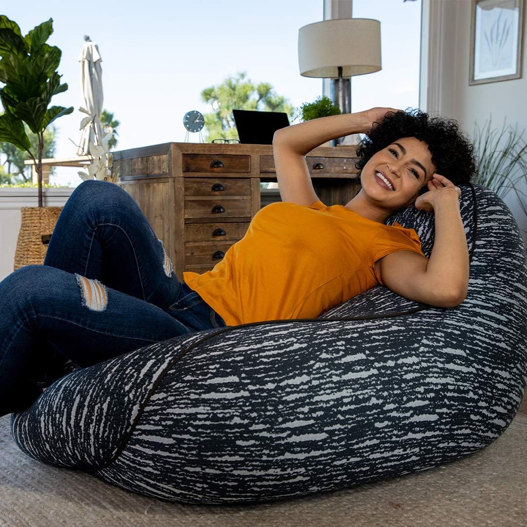Yogibo Luxe Lounger Small Bean Bag Lounge Chair for Adults, Kids and Teens, Soft, Plush, Comfy, Sensory, Gaming Beanbag, Washable Cover, Gray