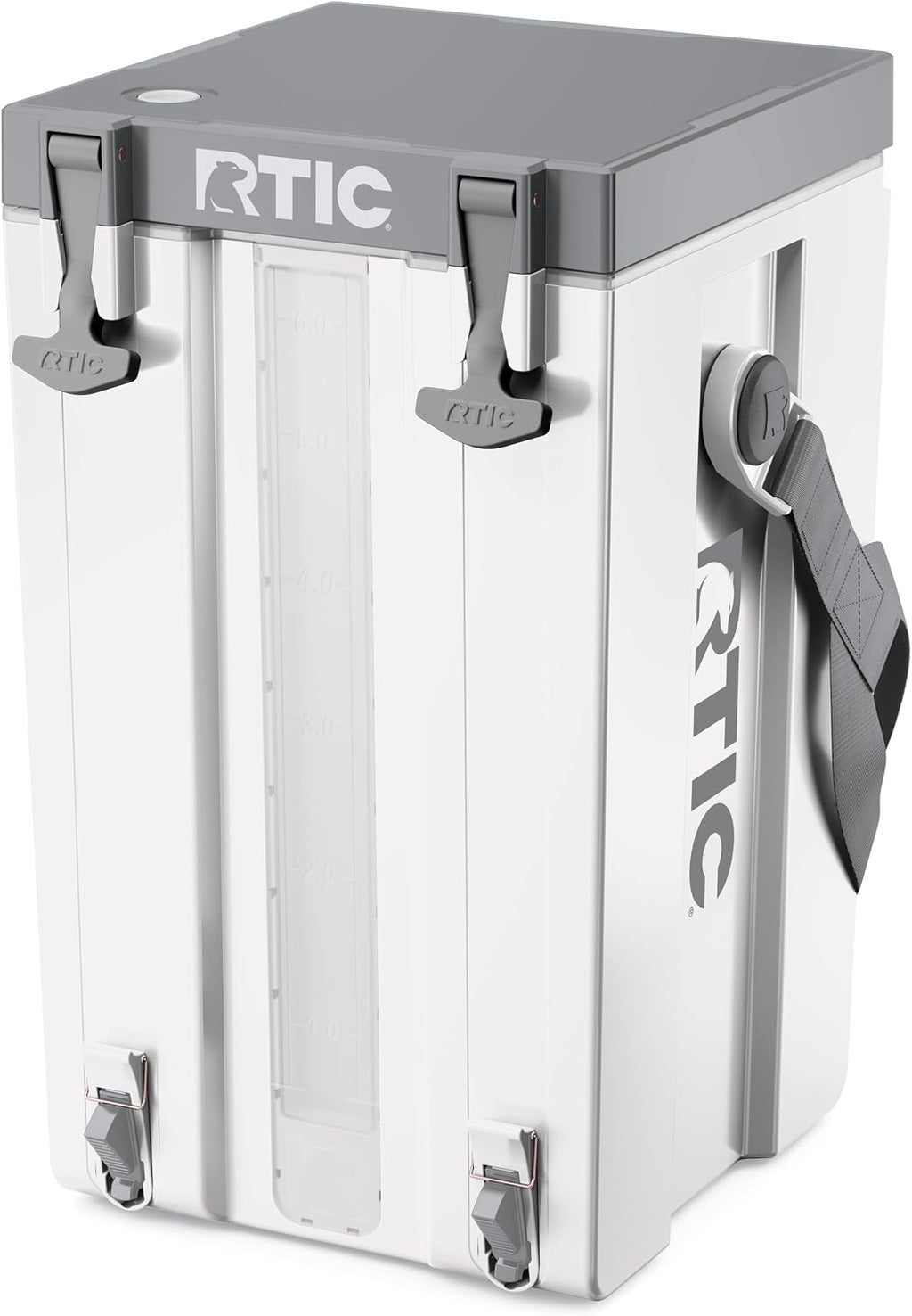 RTIC Halftime Water Cooler Portable Carrier Container, Drink Beverage Dispenser, Stackable with 2 Taps, Bottleless, BPA-Free, for Sports, Camping, BBQ, Parties, Picnic, & More, White