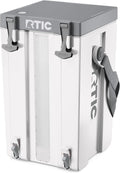 RTIC Halftime Water Cooler Portable Carrier Container, Drink Beverage Dispenser, Stackable with 2 Taps, Bottleless, BPA-Free, for Sports, Camping, BBQ, Parties, Picnic, & More, White