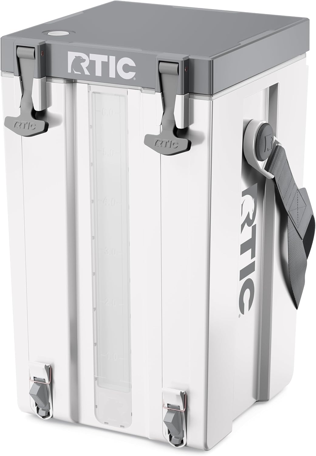 RTIC Halftime Water Cooler Portable Carrier Container, Drink Beverage Dispenser, Stackable with 2 Taps, Bottleless, BPA-Free, for Sports, Camping, BBQ, Parties, Picnic, & More, White