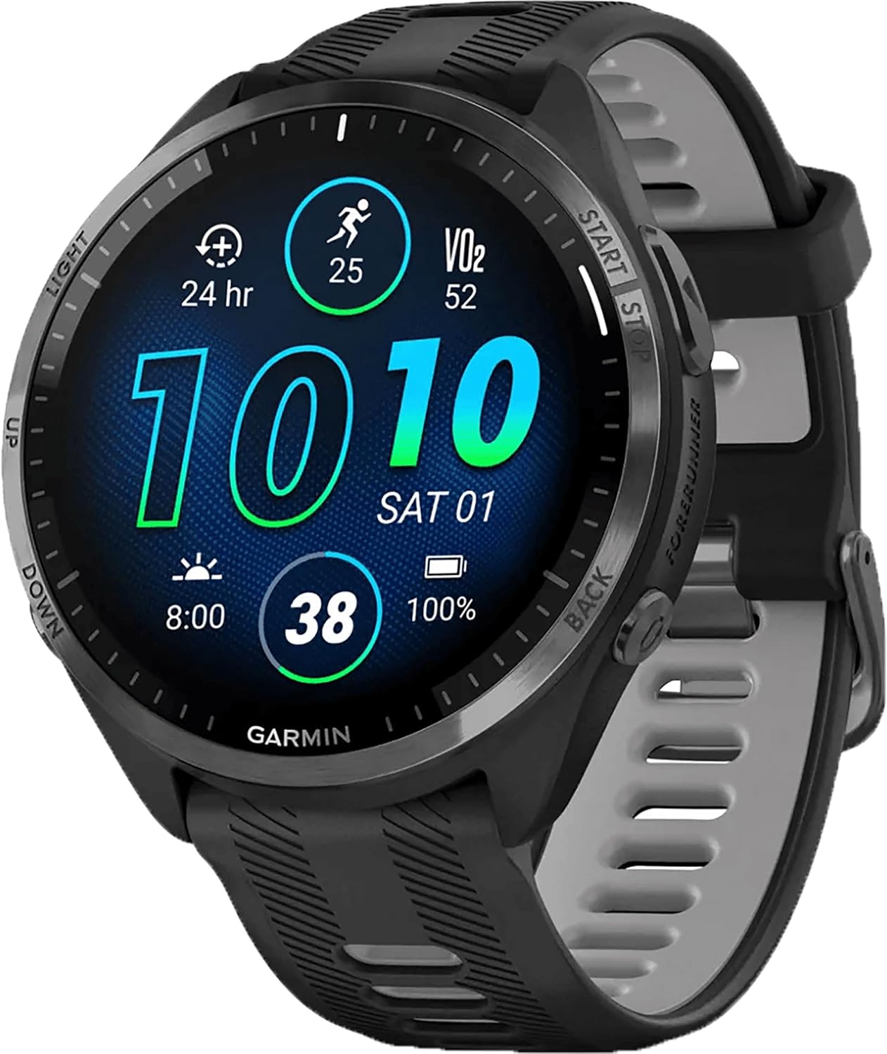 Garmin Forerunner® 965 Running Smartwatch, Colorful AMOLED Display, Training Metrics and Recovery Insights, Black and Powder Gray