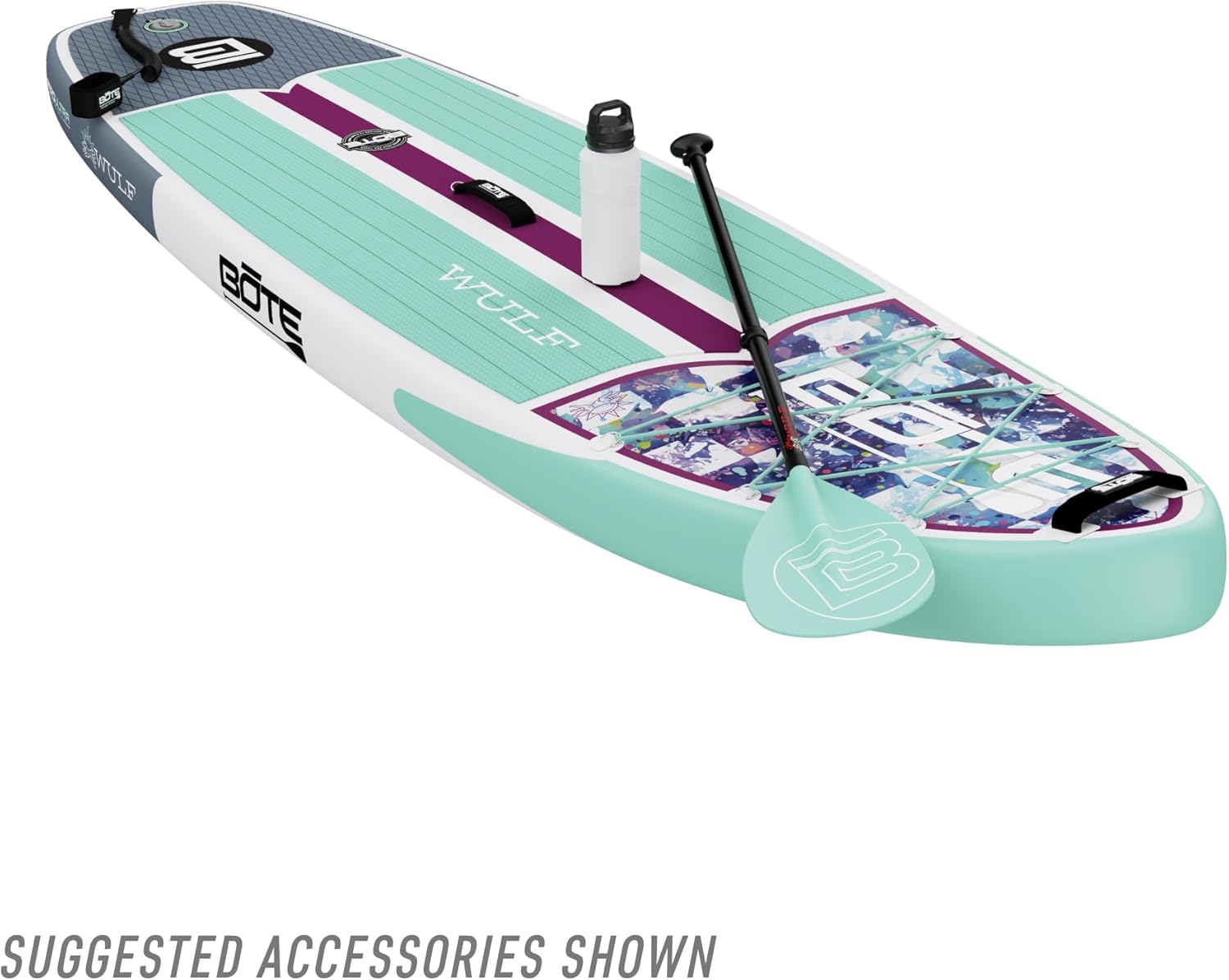 BOTE Wulf Aero Inflatable Stand Up Paddle Board Kit Includes Accessories Adjustable Paddle iSUP Travel Bag Blow Up Pump Safety SUP Coiled Leash Multiple Sizes