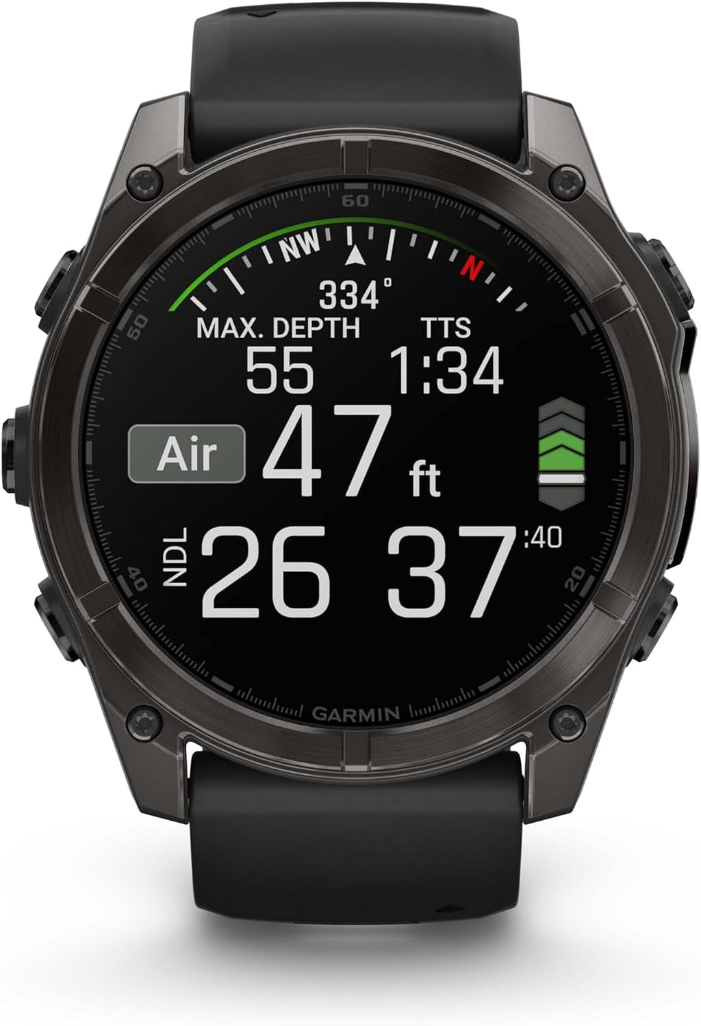 Garmin Fenix 8 51MM AMOLED Sapphire Premium Multisport GPS Smartwatch Carbon Gray DLC Titanium with Gray Silicone Band, Health & Fitness Smart Watch Bundle with Approach Z30 Golf Laser Range Finder