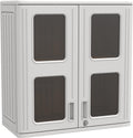 ADDOK Resin Wall Cabinet, 30.2 Inch Outdoor Storage Cabinet with Doors,Lockable Cabinet for Garage, Kitchen, Tool Room, Waterproof Storage Shed