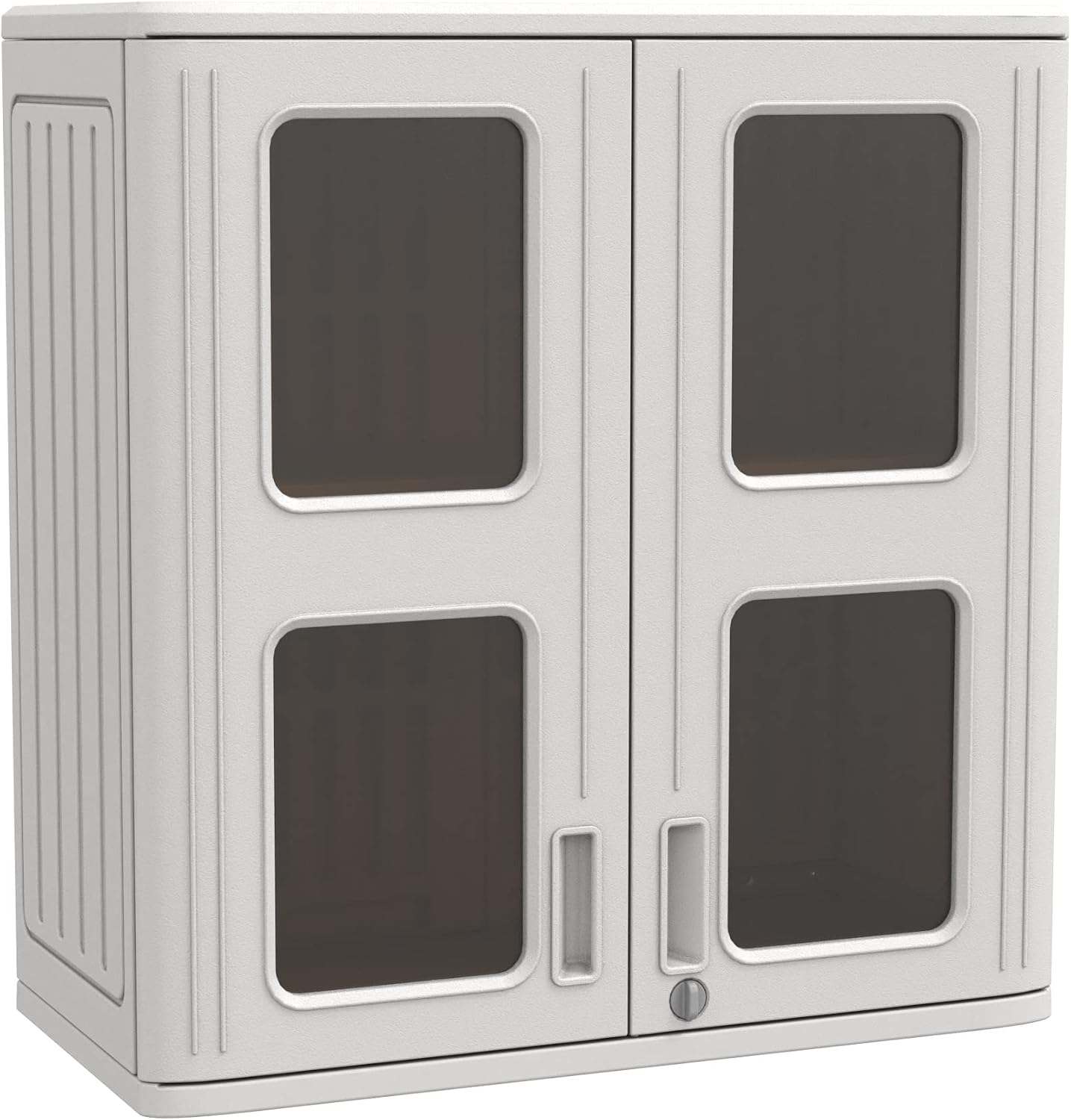 ADDOK Resin Wall Cabinet, 30.2 Inch Outdoor Storage Cabinet with Doors,Lockable Cabinet for Garage, Kitchen, Tool Room, Waterproof Storage Shed
