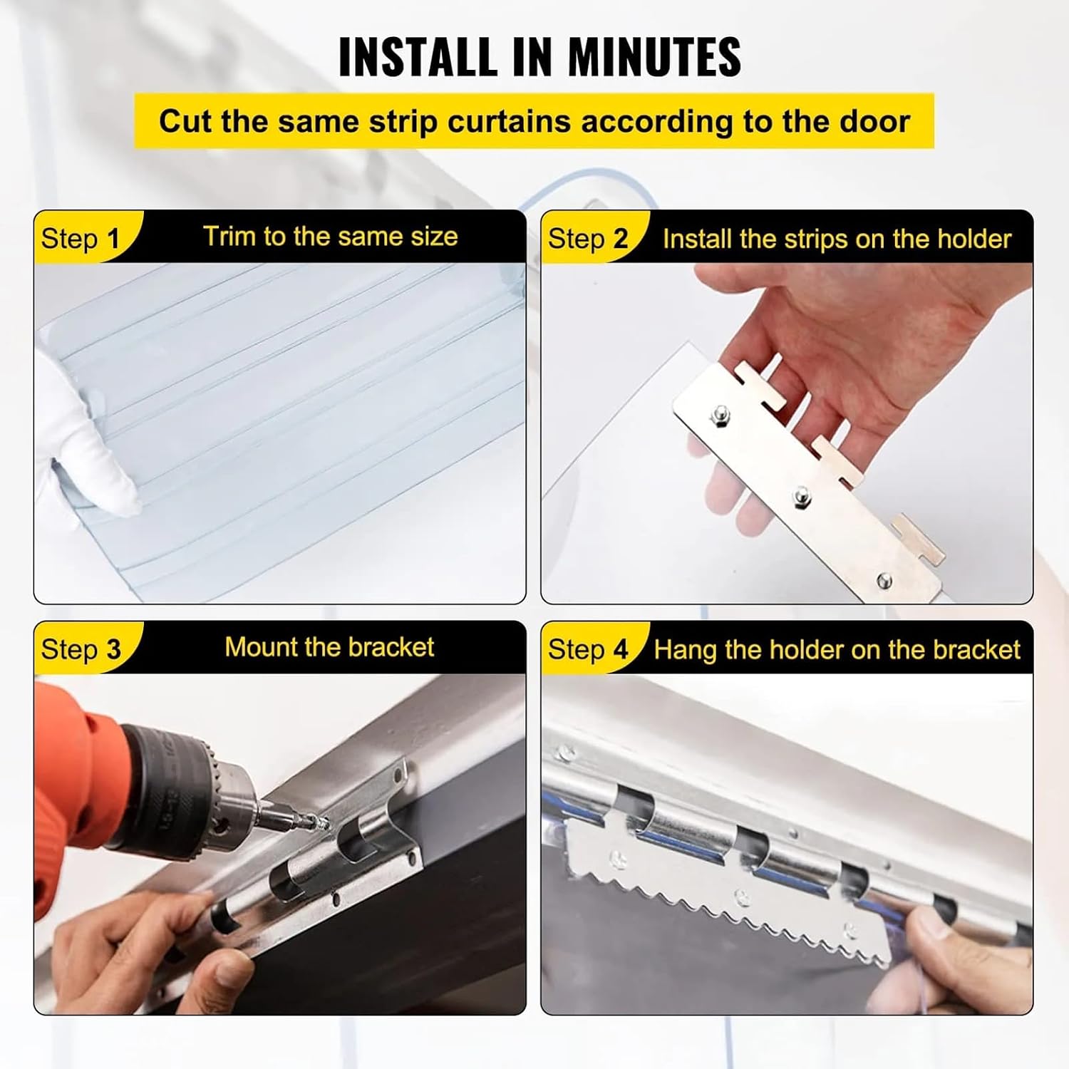 PVC Plastic Strip Curtain Door Kit, Vinyl Door Strips Wind Commercial Entry Doors Decoration for Pavilions, Gardens