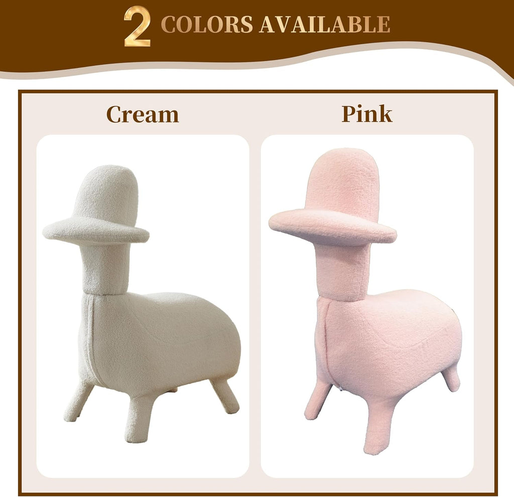 Animal Shape Gaming Chair, Soft Lamb Wool, Cute Duckbill-Shaped Chair for kids, Deep Cushion, Small Sofa for Small Space, Ideal for Bedroom/Living Room/Office, Stylish Furniture, Easy Assembly, Pink