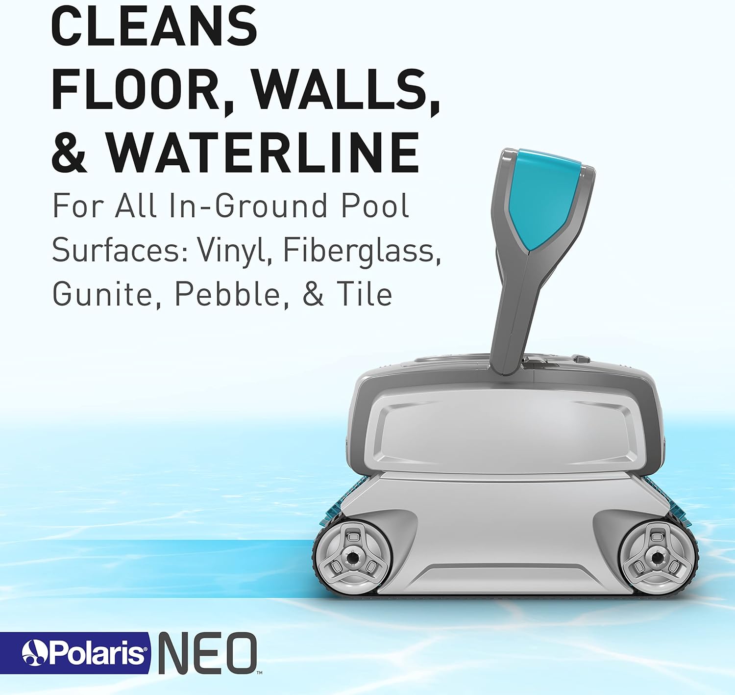 Polaris NEO Robotic Pool Cleaner, Automatic Vacuum for InGround Pools up to 40ft, Wall Climbing Vac w/ Strong Suction