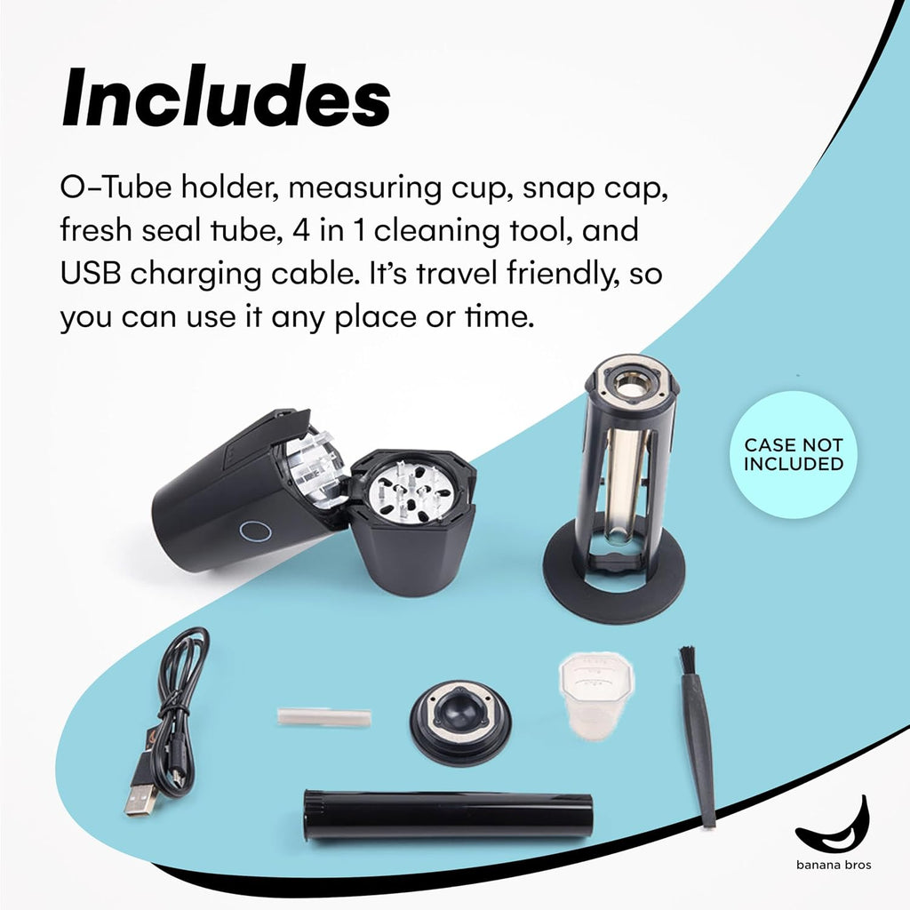 Banana Bros OTTO Electric Smart Spice Grinder - Automatic Herb Grinder with Smart Technology - Rechargeable via USB - Portable Milling for Dry Herbs and Spices - Black - No Carrying Case