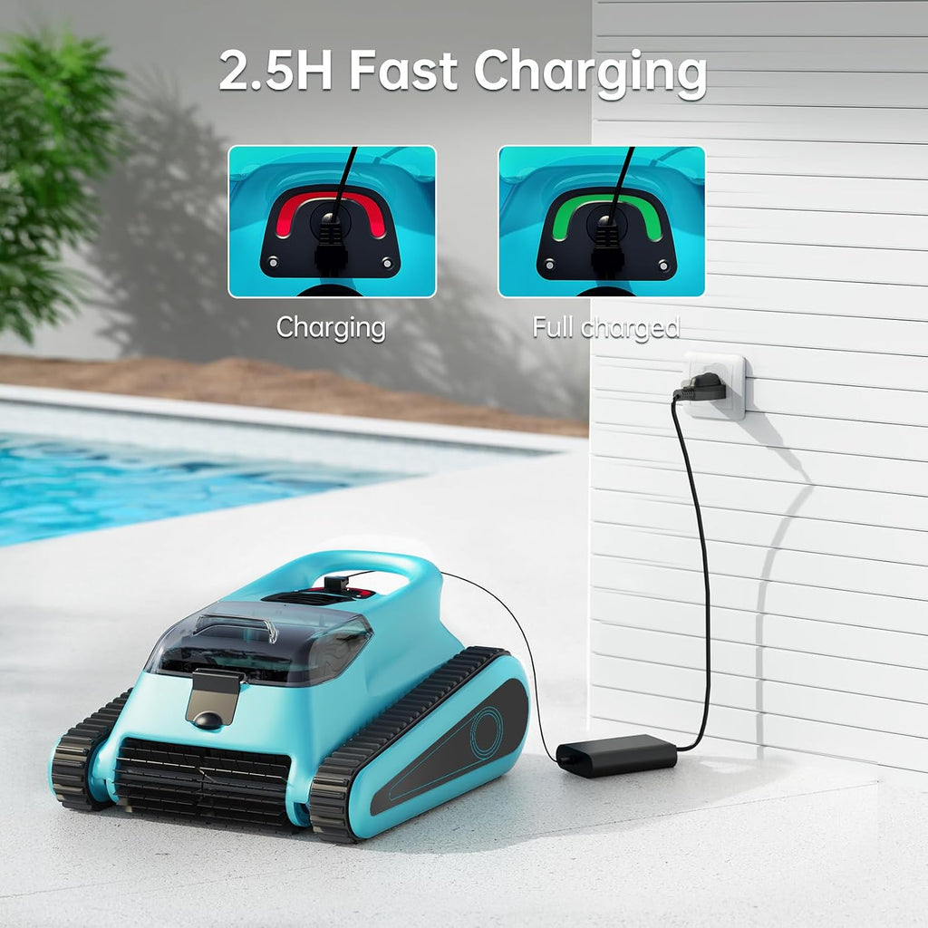 NexTrend Cordless Robotic Pool Cleaner, Smart Navigation, 150min Runtime, 180W Powerful Suction, Cleans Floor Walls Waterline Up to 2,050 sq.ft, Automatic Pool Vacuum for Inground & Above Pool