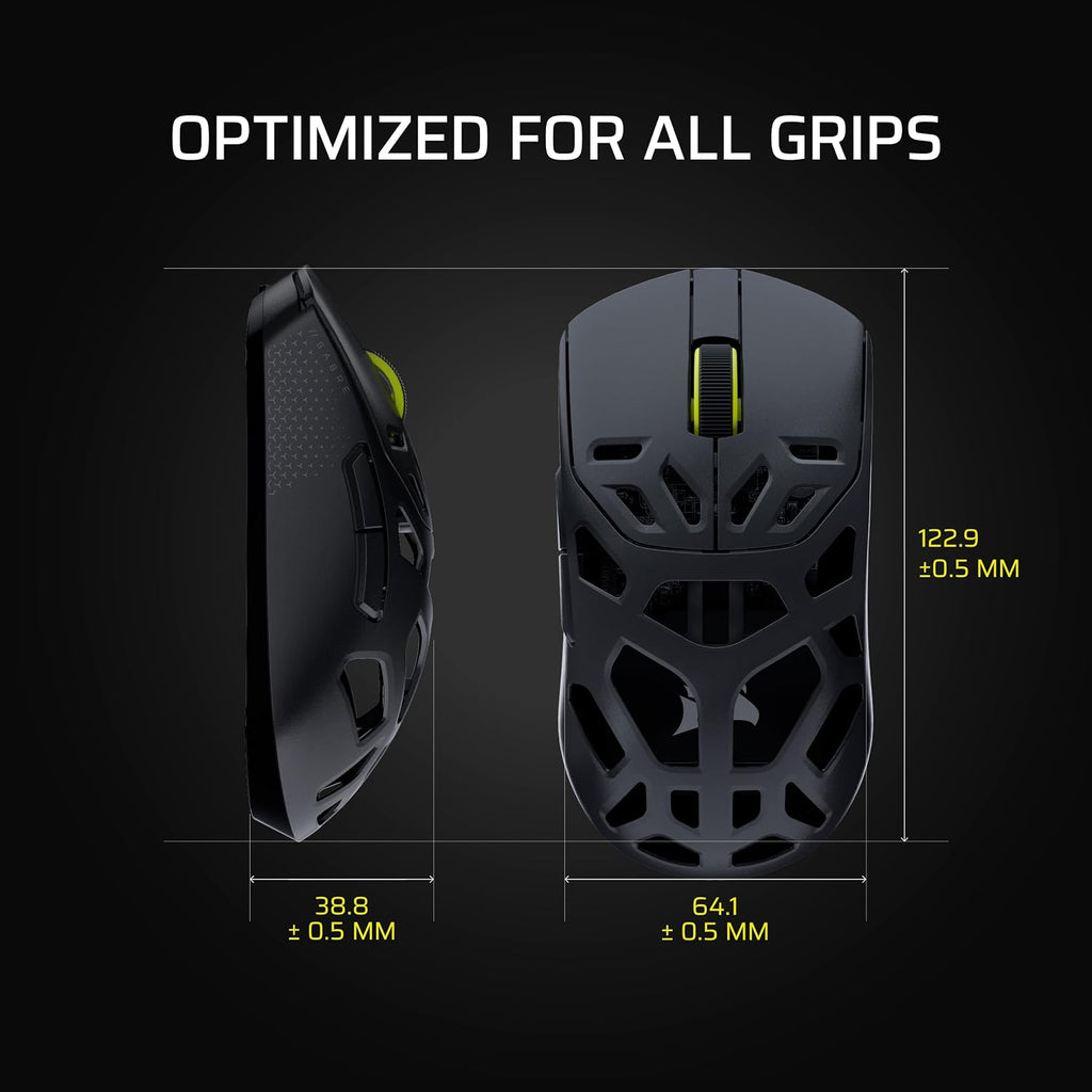 Corsair Sabre v2 PRO Wireless MG FPS Gaming Mouse – 33,000 DPI Marksman S Sensor, 8,000Hz Hyper-Polling, Durable Magnesium, Lightweight, Up to 120hr Battery – Black