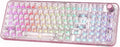 YUNZII X98 QMK/VIA Wireless Mechanical Gaming Keyboard with Knob,Tri-Mode BT5.0/USB-C/2.4GHz Hot Swappable Keyboard,Pre-lubed Switches Gasket Mount RGB Backlit for Wins/Mac (Pink, Crystal Switch)