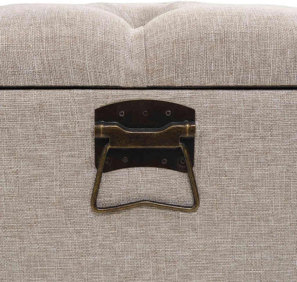 vidaXL Storage Bench Cream Engineered Wood 43.3 inches Storage Bench